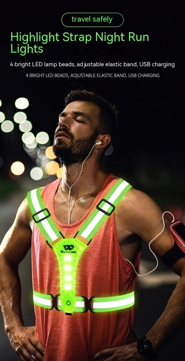 Outdoor Night Run Reflective Vest Riding Warning Light - Image 3