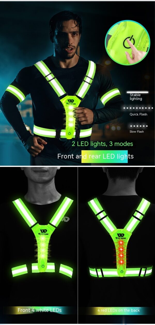 Outdoor Night Run Reflective Vest Riding Warning Light - Image 6