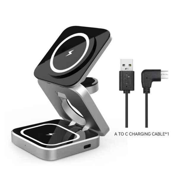 3 In 1 Foldable Wireless Charger Station Magnetic Wireless Charging For Multiple Devices - Image 2